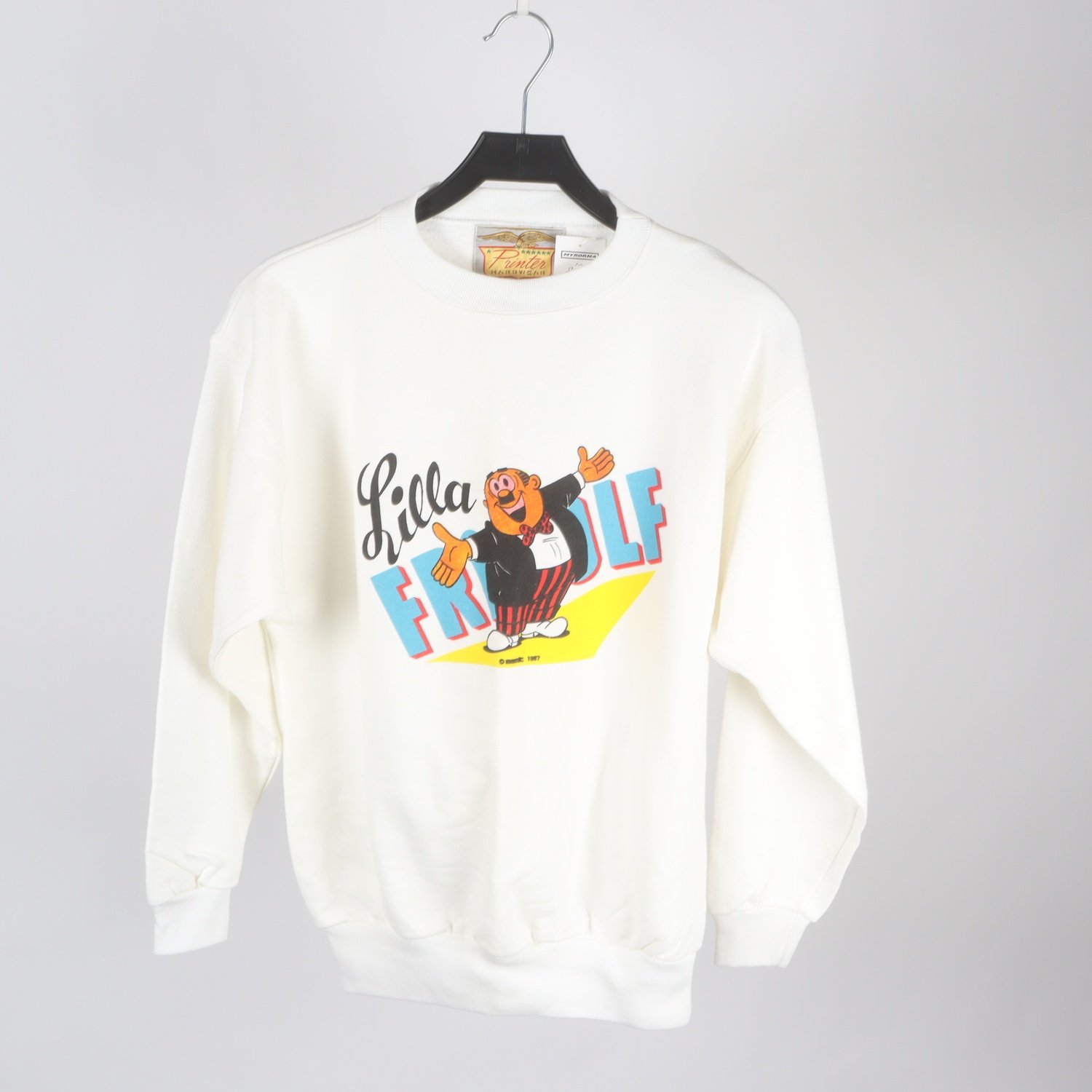 Sweatshirt, vintage, Lilla fridolf, vit, stl. S