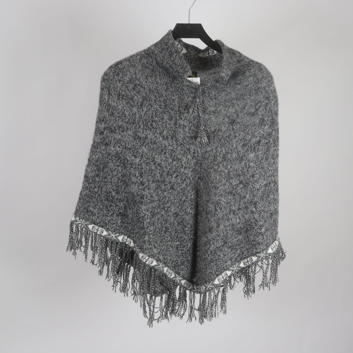 Poncho, Alpaca`s Wool, grå, stl. M