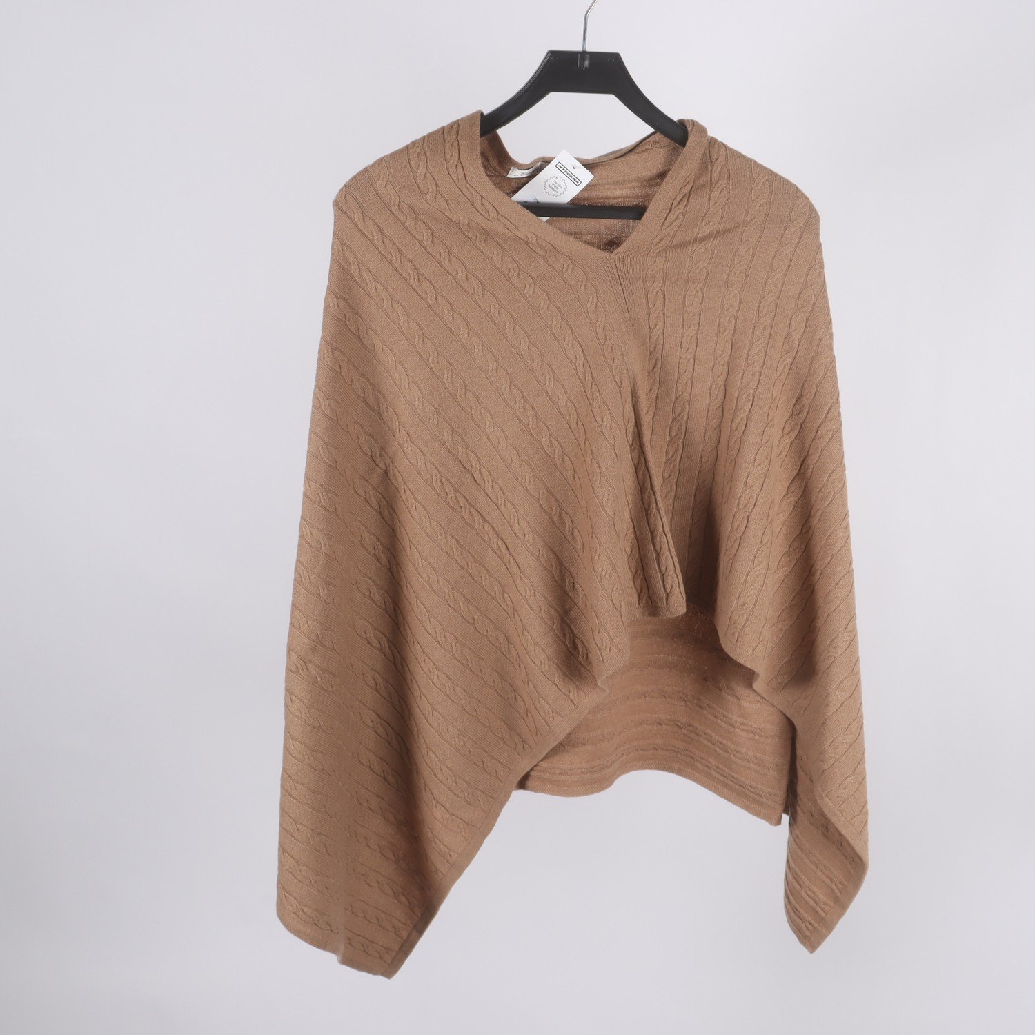 Poncho, Kardigan, brunbeige, stl. One Size