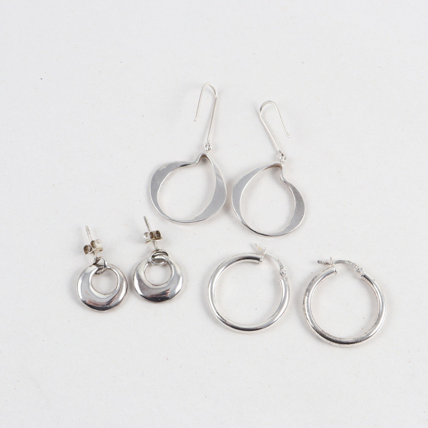 Örhängen, ringar, creoler, hoops, silver, vikt: 14,3g