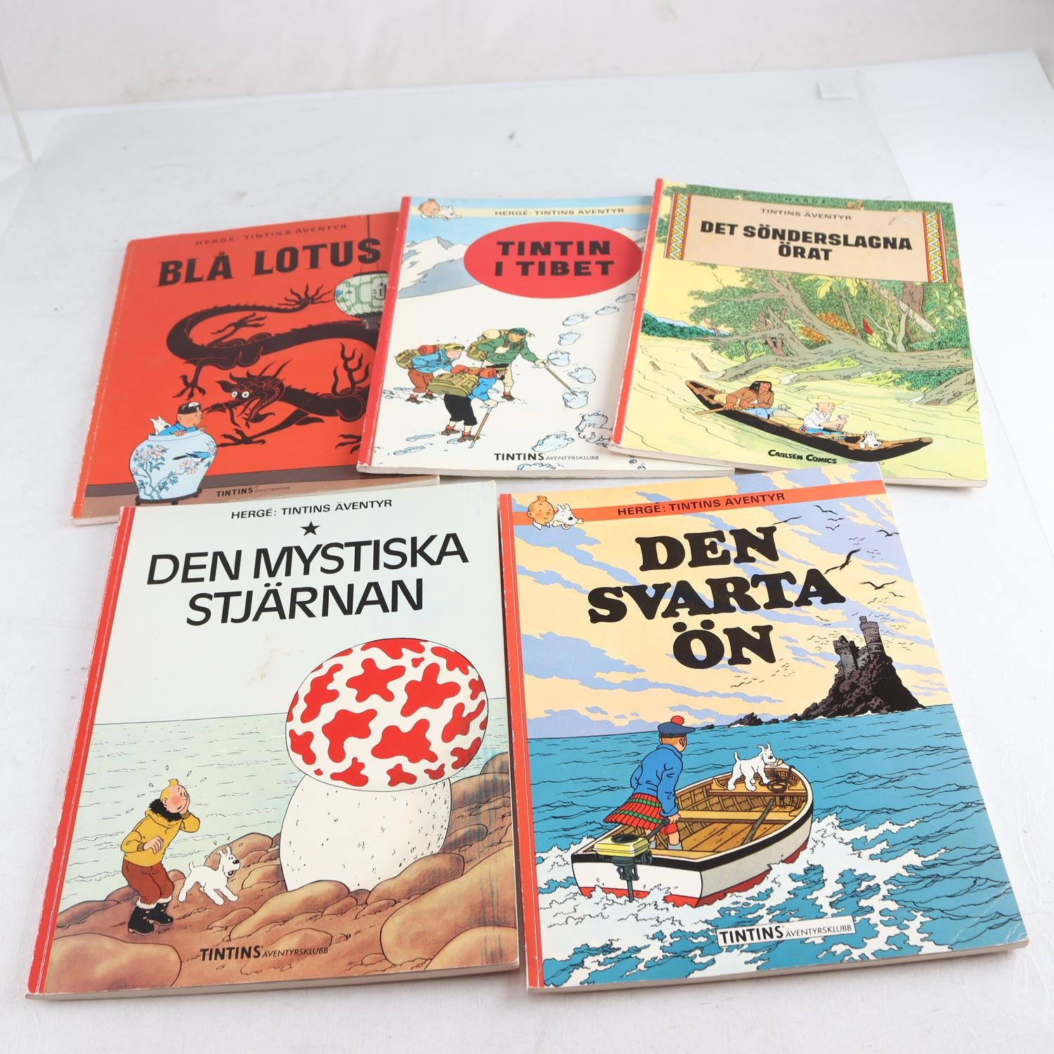 Seriealbum, Tintins äventyr, 5 st