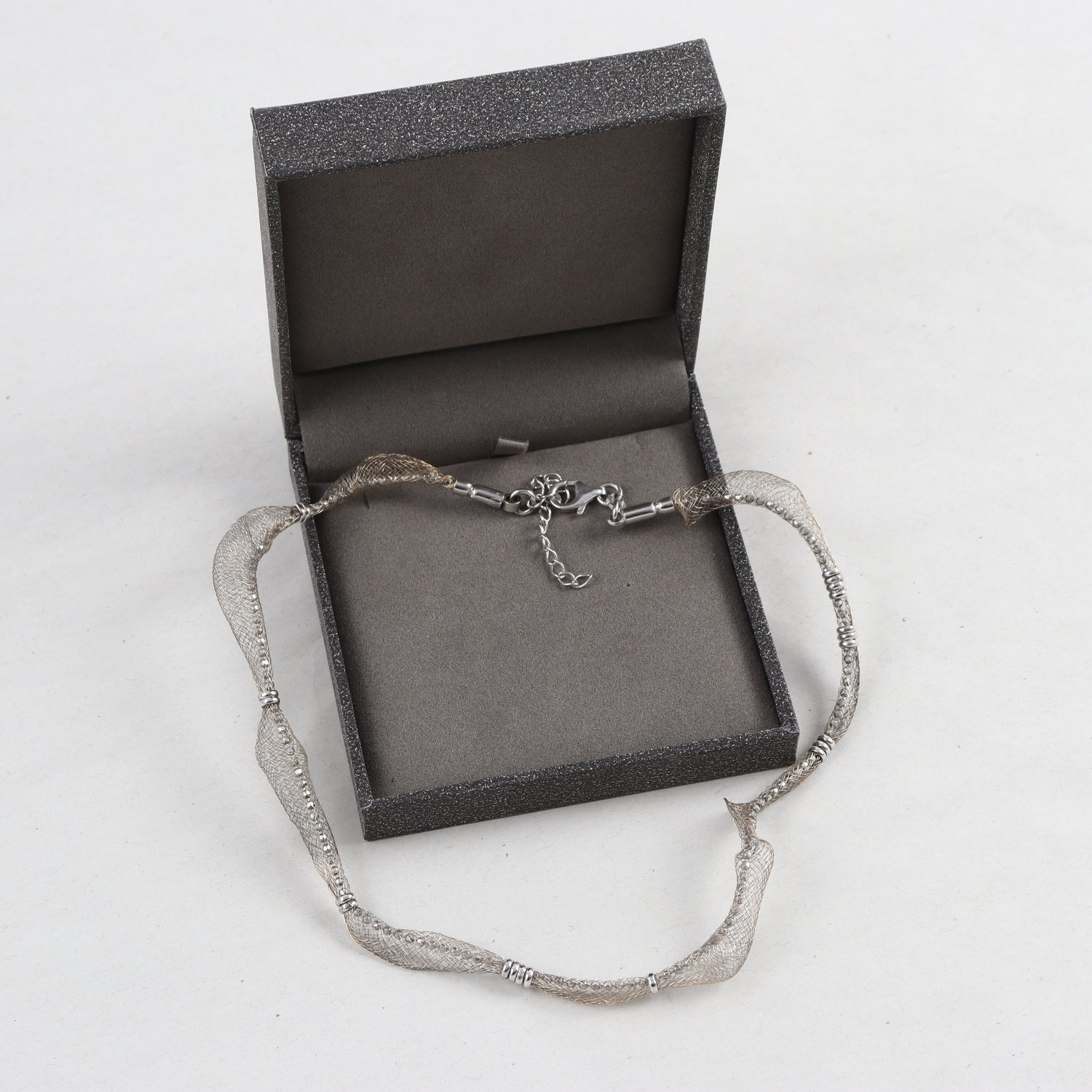 Halsband, silver 925, förgyllt nät, vikt: 8,4g