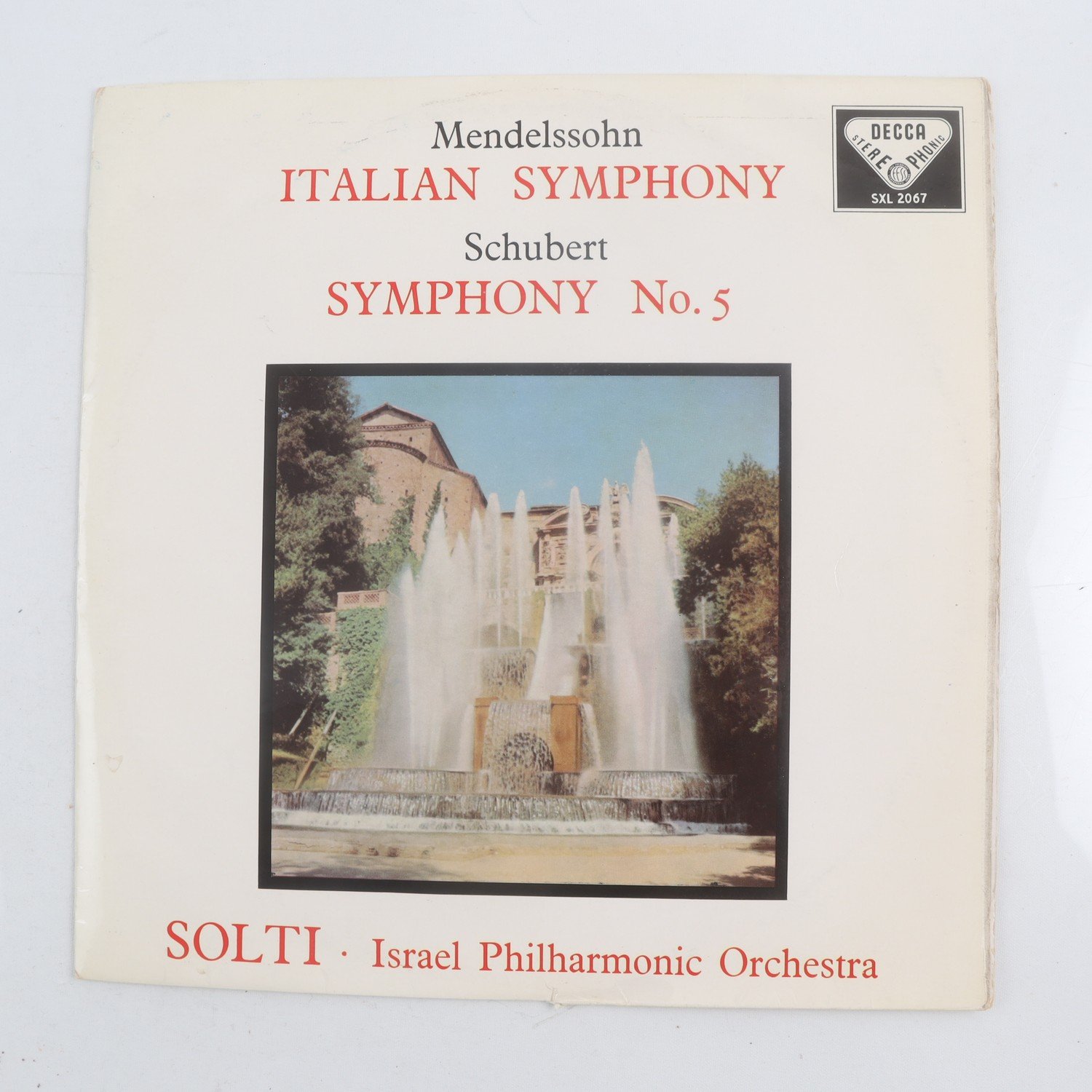 LP Mendelssohn, Schubert, Solti, Israel Philharmonic Orchestra, Italian Symphony