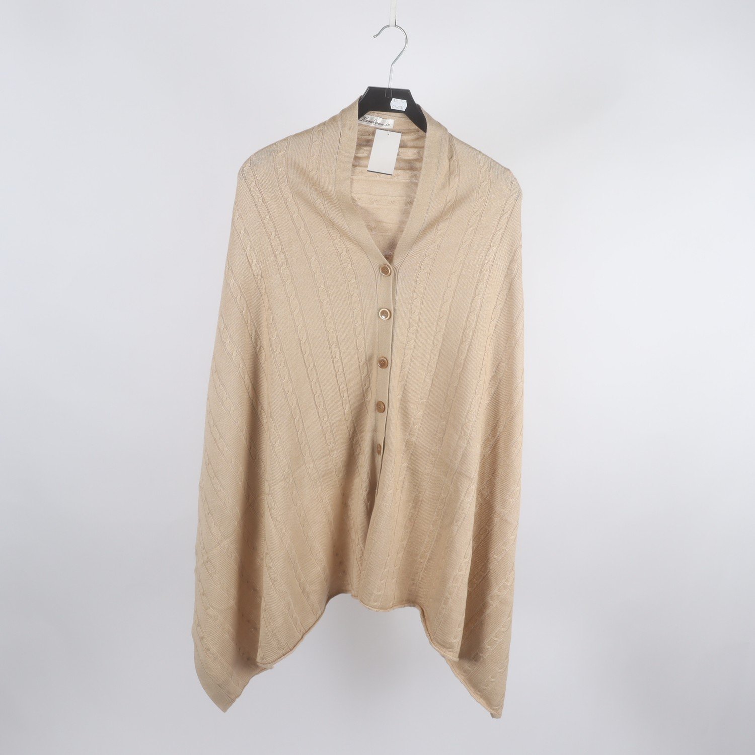 Poncho, Kardigan, beige, silk/cashmere, stl. One Size