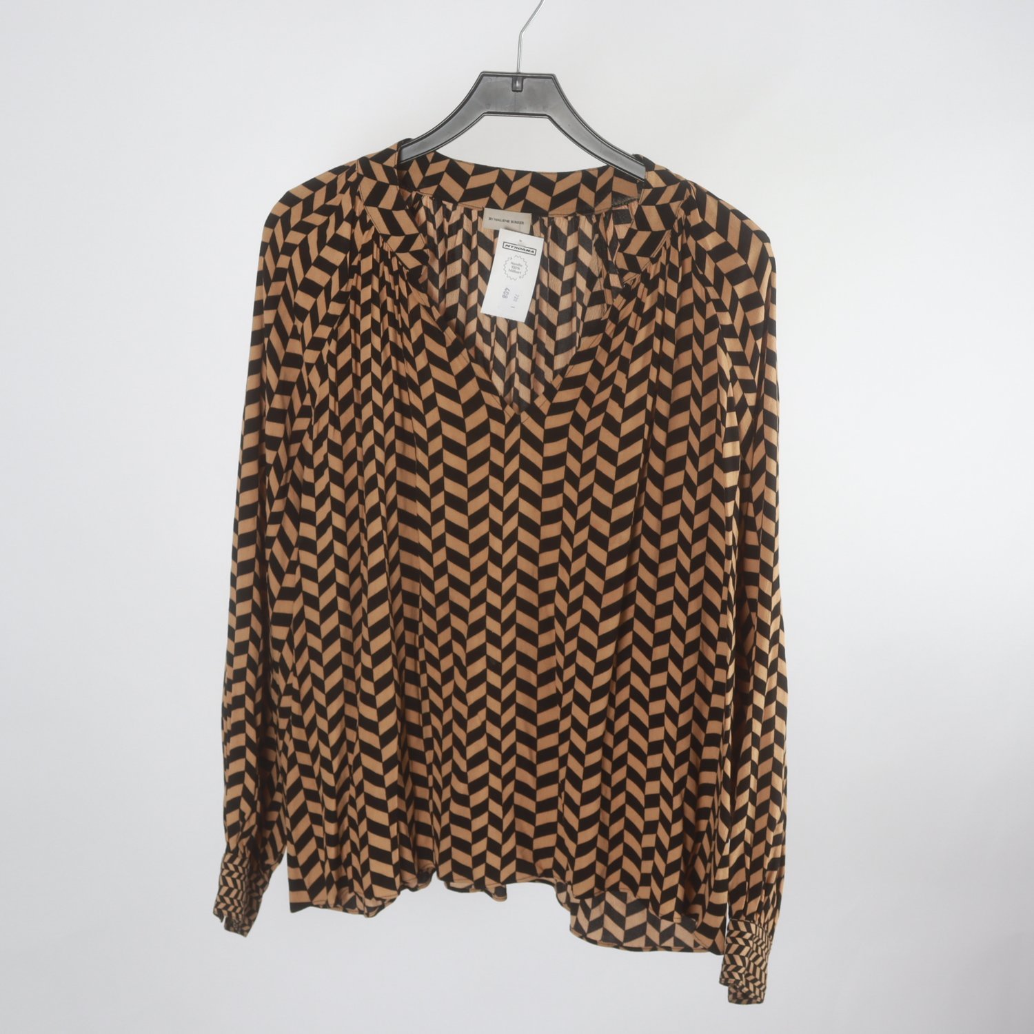 Blus, By Malene Birger, brun, svart, stl. 40