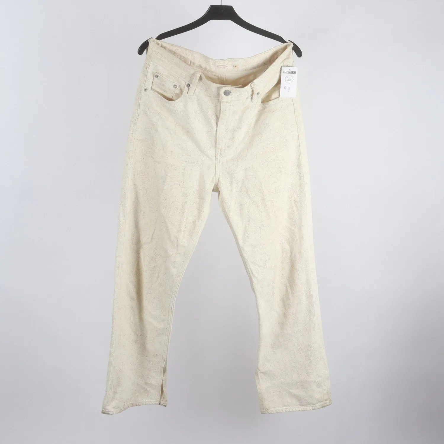 Jeans, Ganni x Levis, vit, beige, loose straight, stl. 26