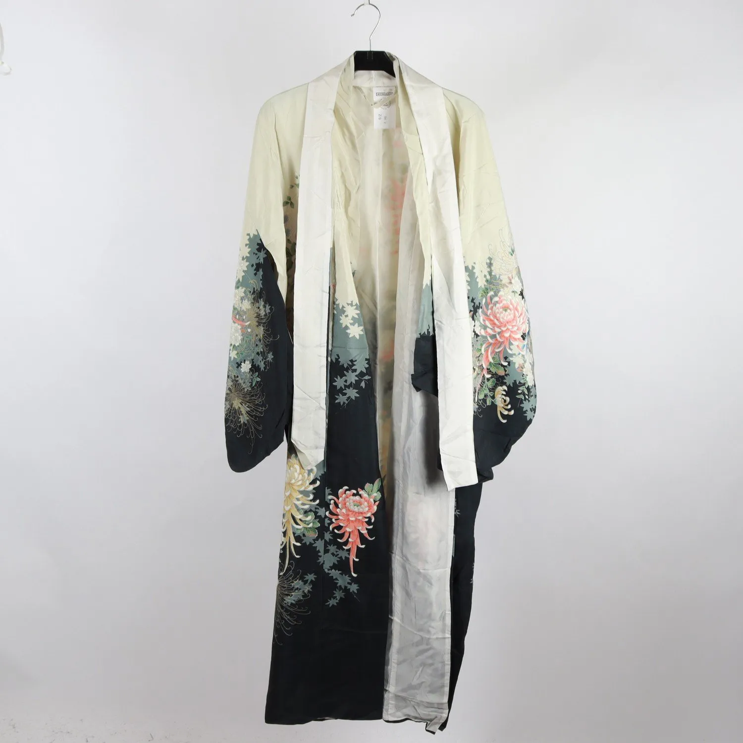 Kimono, Made in Japan, beige, orange, 100% silke, stl. one size