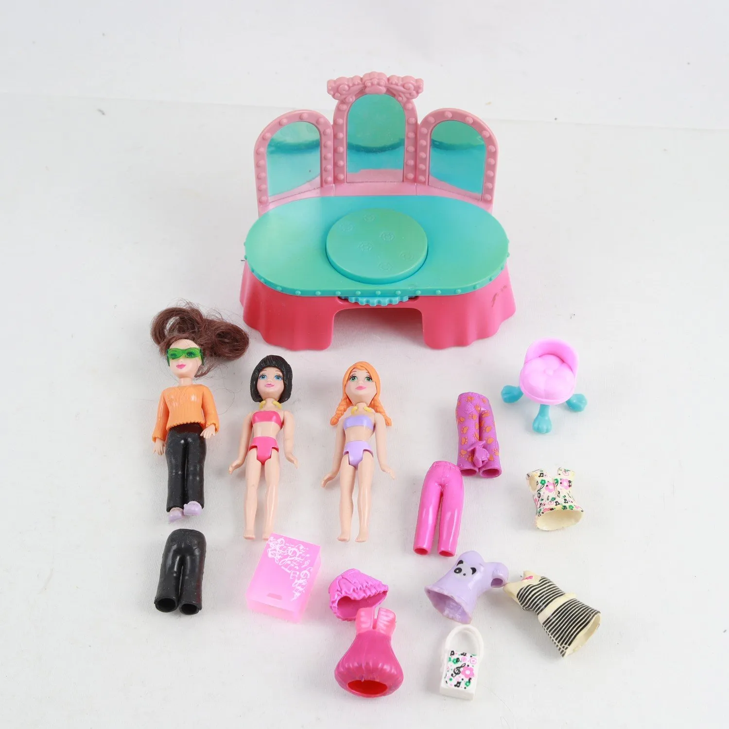 Dockor med tillbehör, Polly pocket, Mattel