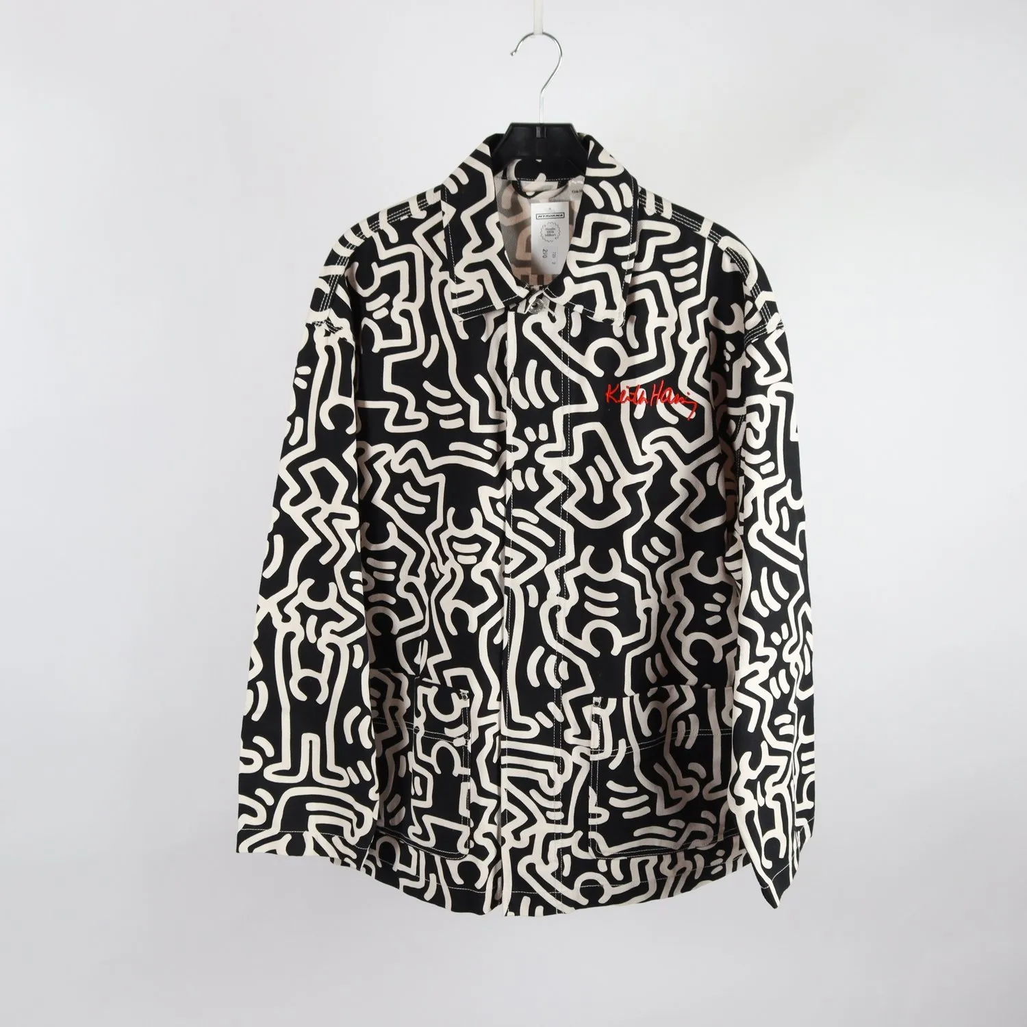 Skjortjacka, Keith Haring x H&M, svart, vit, stl. ca. S/M