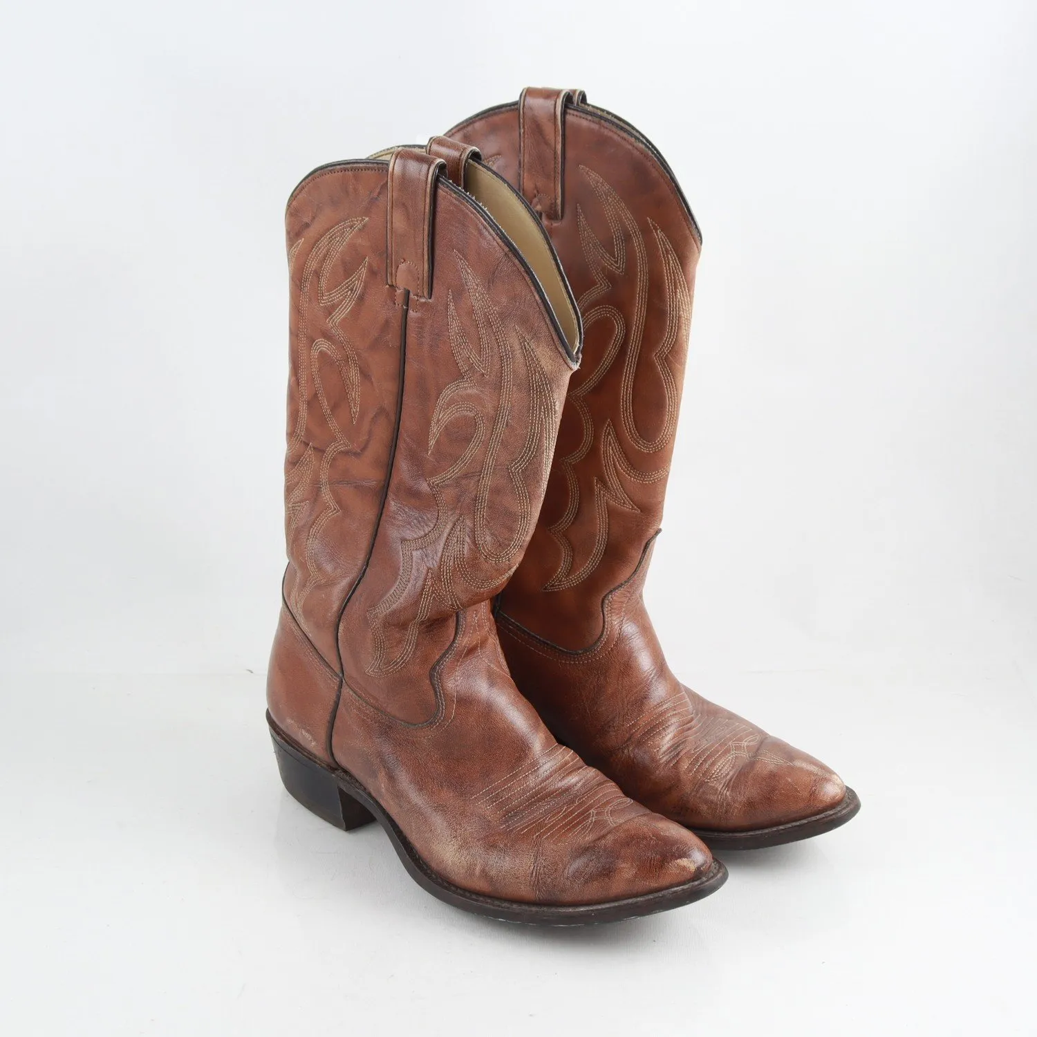 Cowboy Boots, Vintage, made in texas, brun, stl. 44.5