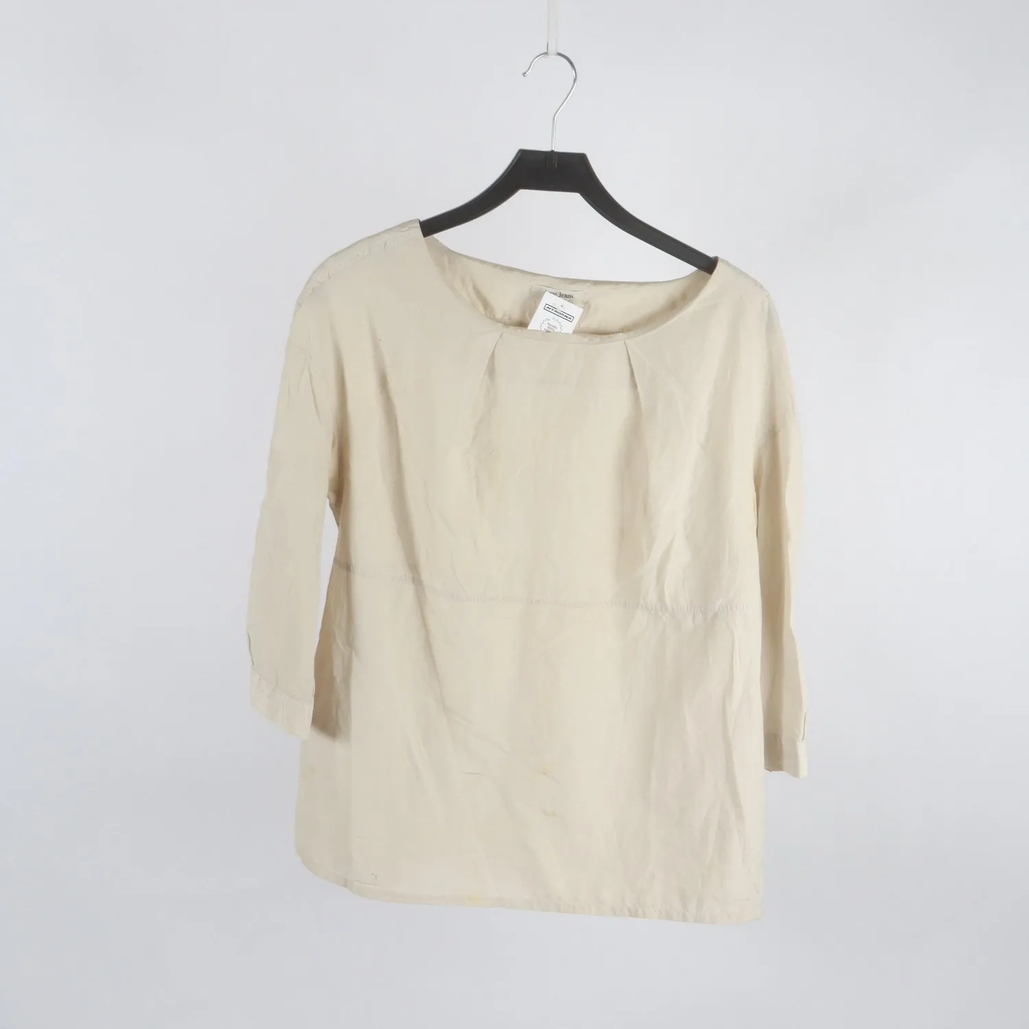 Blus, Acne Jeans, beige, bomull, silke, stl. 40