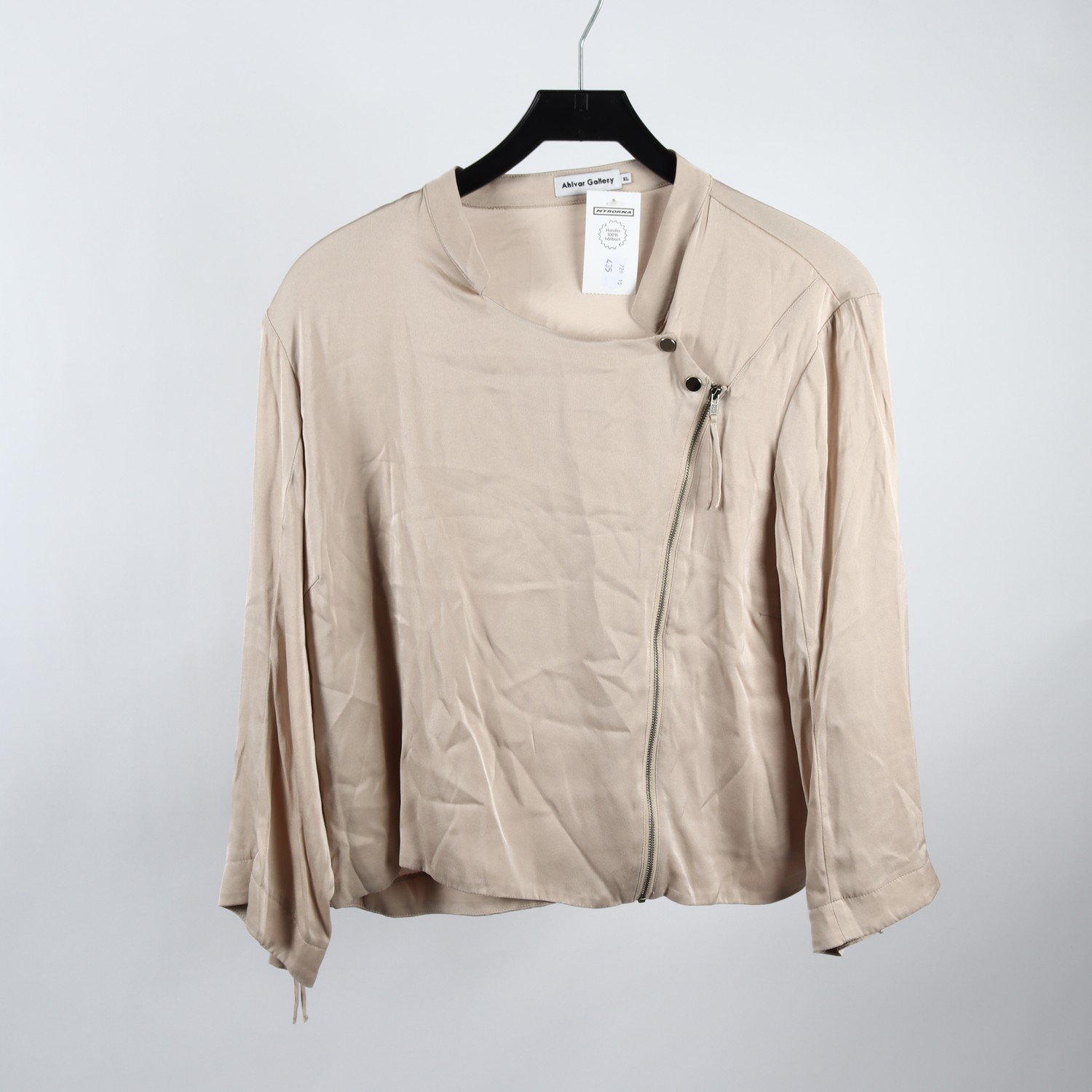 Blus, Ahlvar Gallery, beige, silke, stl. XL