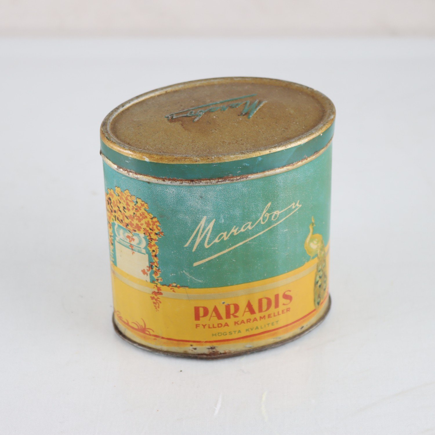 Burk, plåt, Paradis fyllda karameller, Marabou, 1900-tal