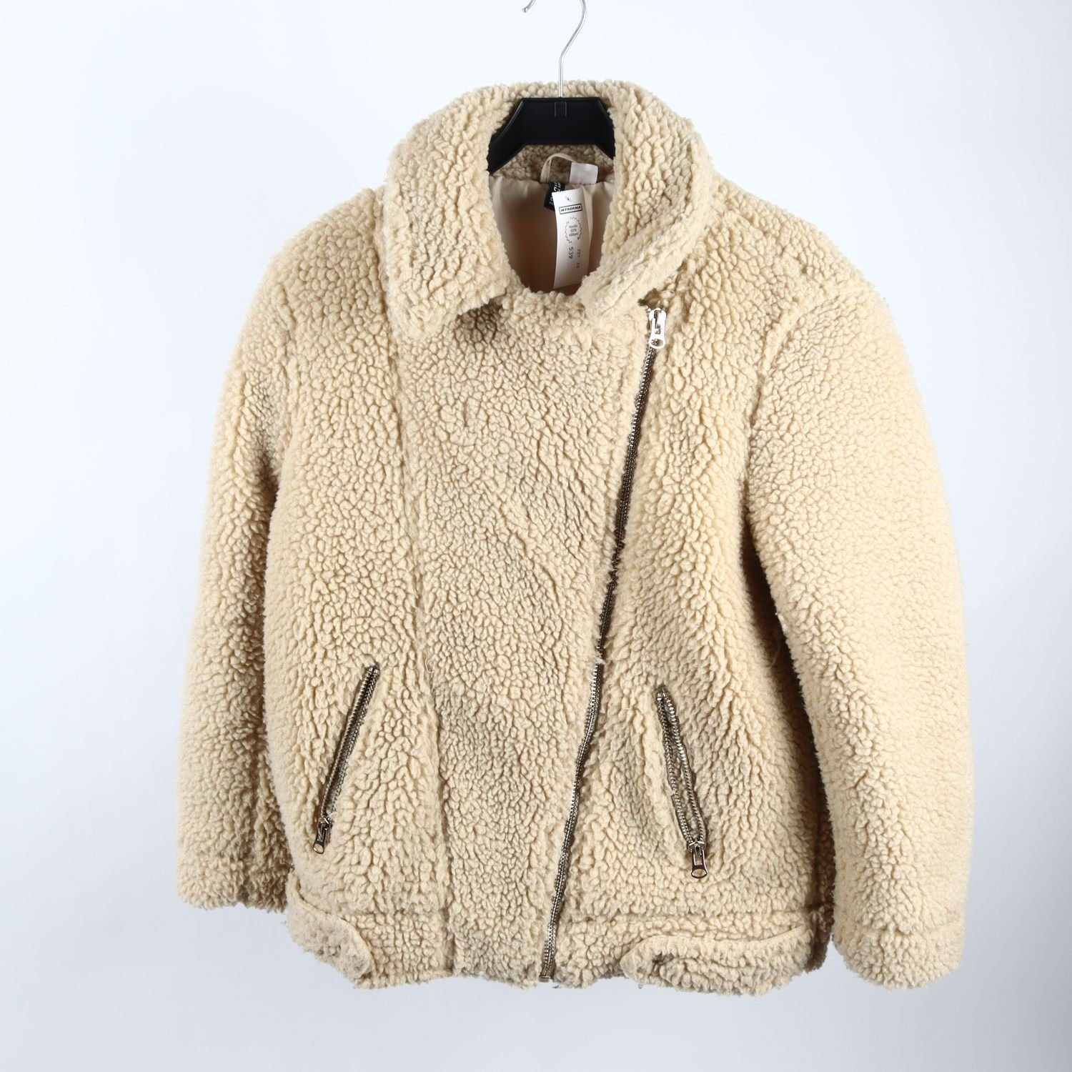 Teddyjacka, H&M, beige, pile, stl. 38