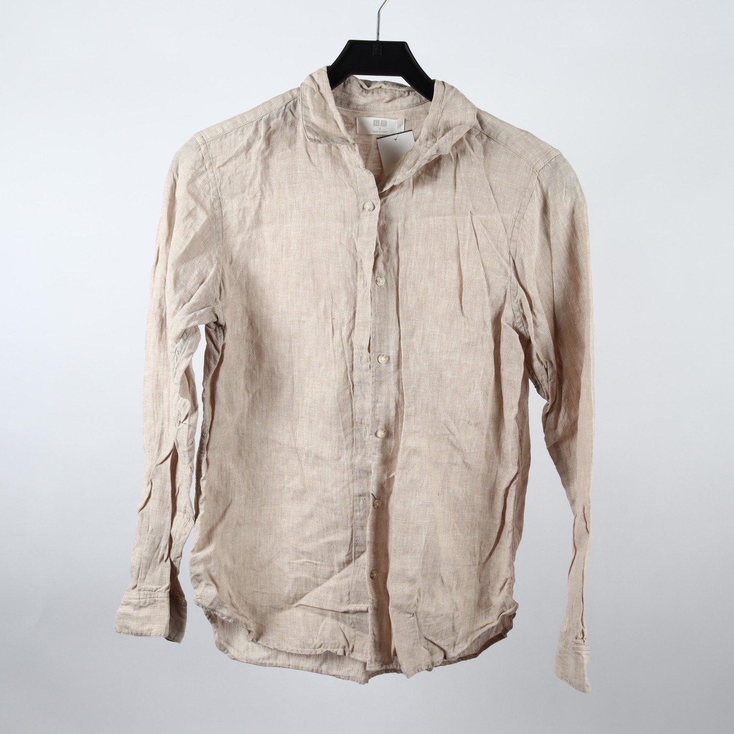 Blus, Uniqlo, beige, lin, stl. S