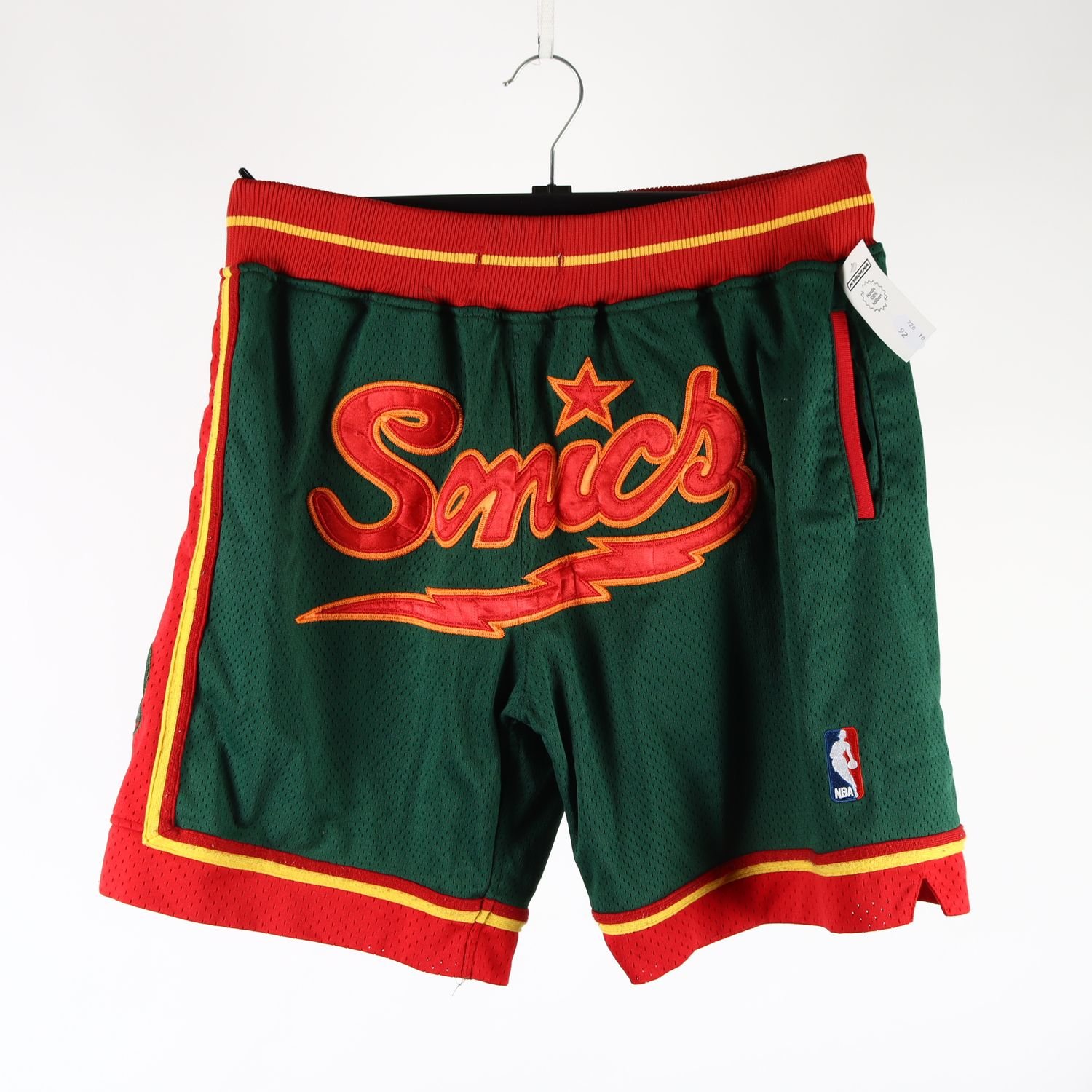 Shorts, Just Don, Seattle Supersonics, NBA, grön, röd, stl. L