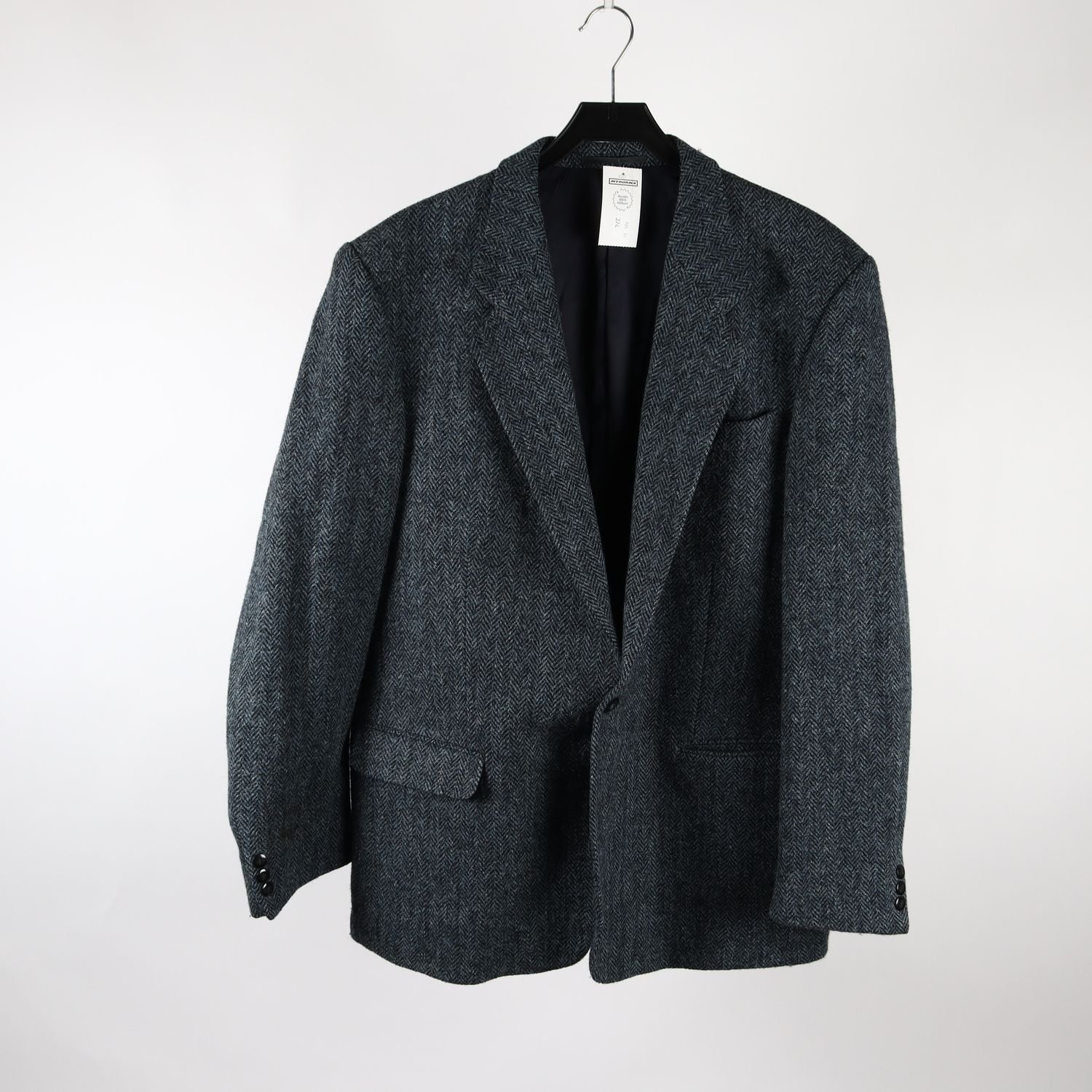 Kavaj, Harris Tweed, blå, ull, stl. ca. 56