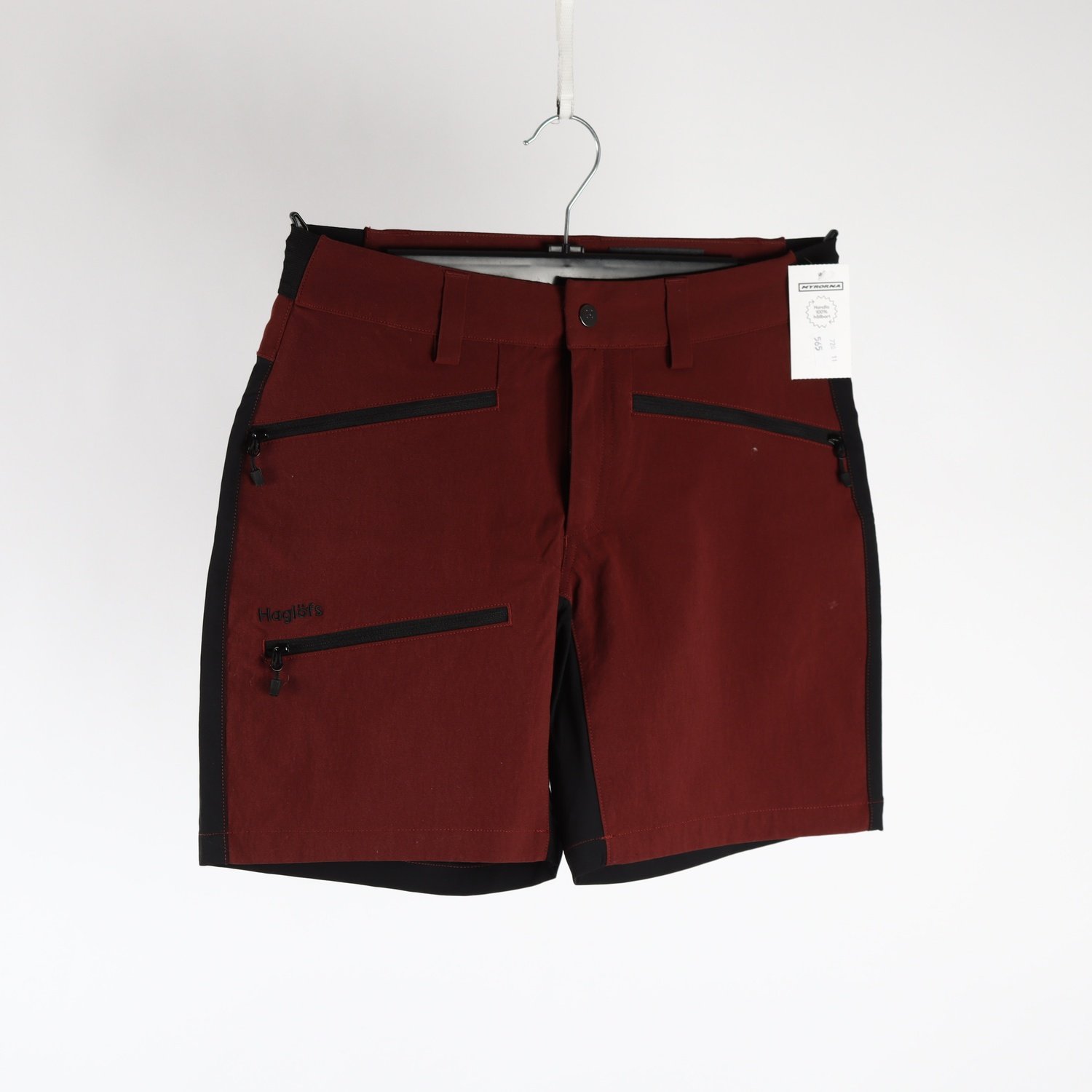 Shorts, Haglöfs, svart, vinröd, stl. 36