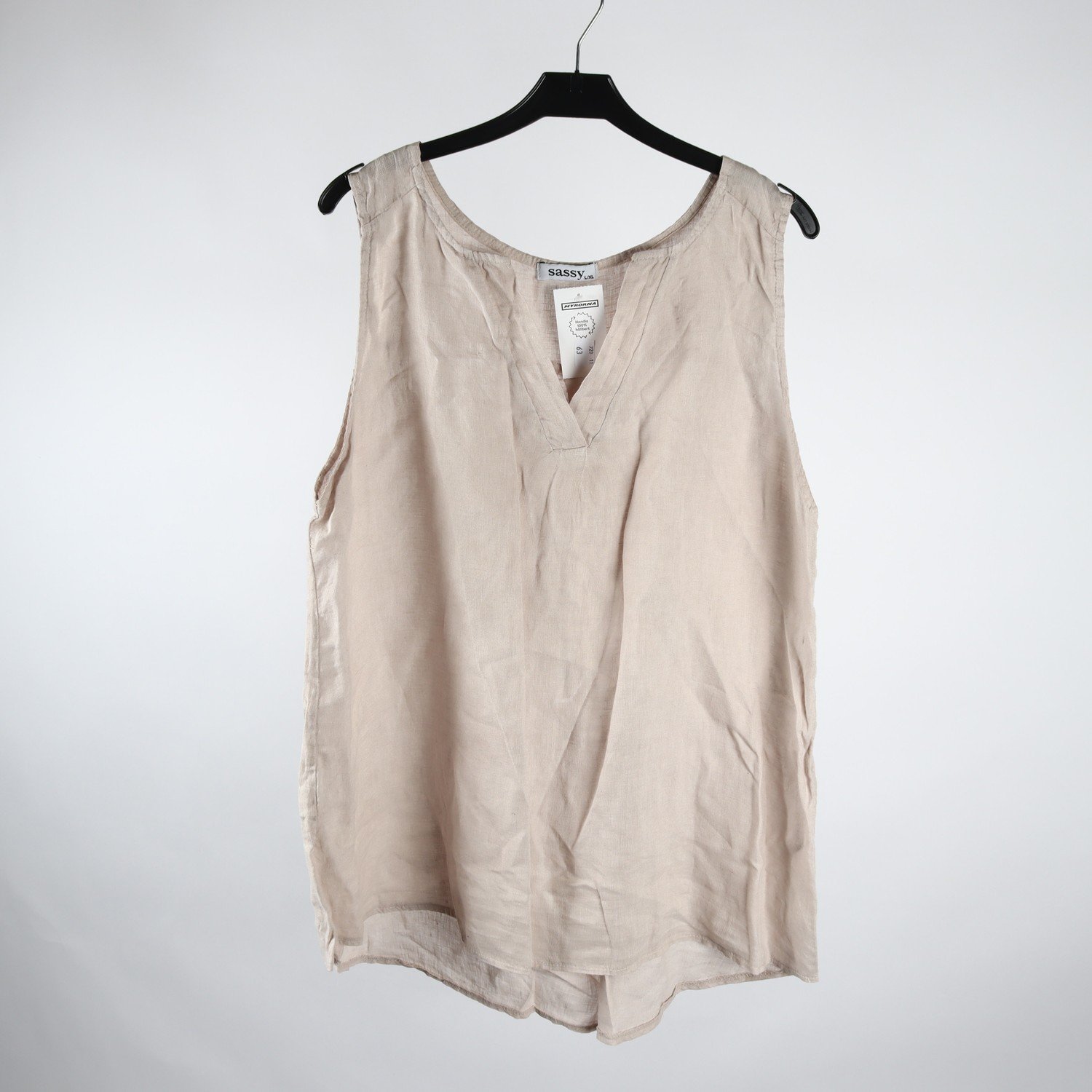 Linne, Sassy, beige, lin, stl. L/XL